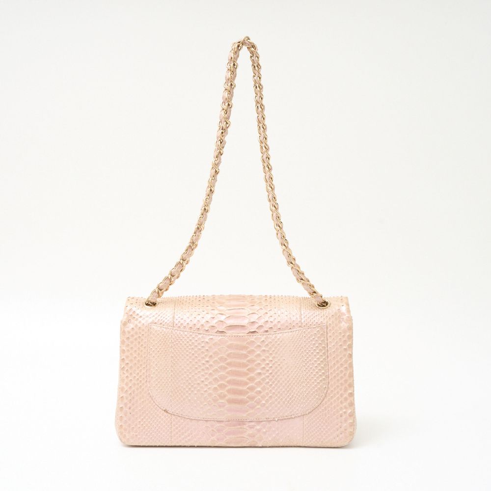 Chanel Bag Python Chain Pink Beige Shoulder Matelasse - Picture 4 of 16
